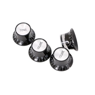 2 2 Botões Botões Da Guitarra Controle Sino Chapéu Potenciômetro Prata Para
