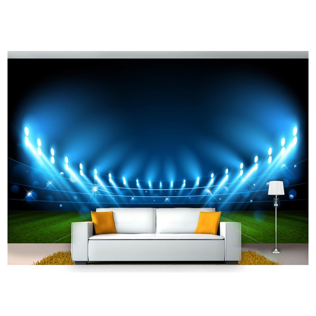papel de parede Esportes Futebol Bola Campo 3D m² SPT48