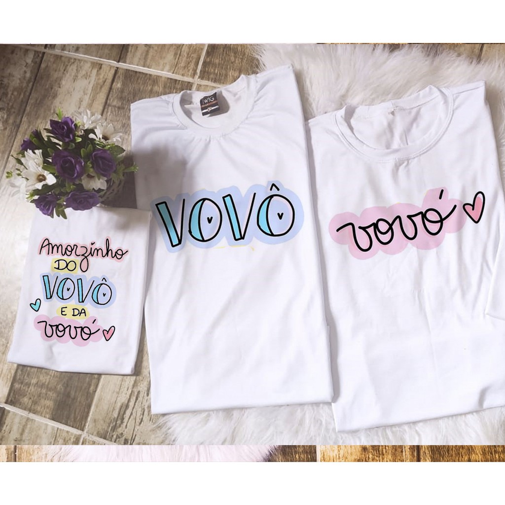 1 Camiseta Adulto ou Infantil - Estampa Vovô e Vovó -  1 UNIDADE AVULSA em Oferta na Shopee