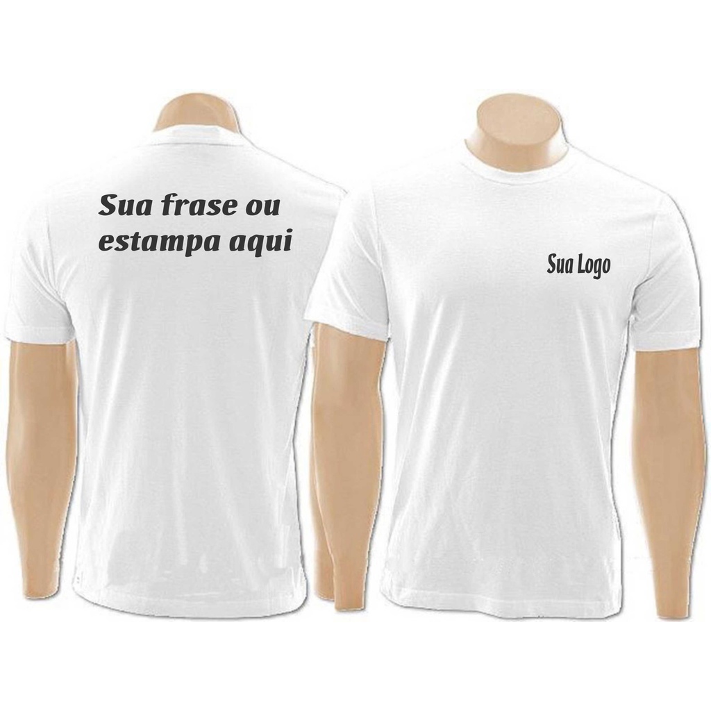 1 Camiseta Personalizada Com Estampa ou sua logo ou sua criatividade 2 Estampas Frente e Verso