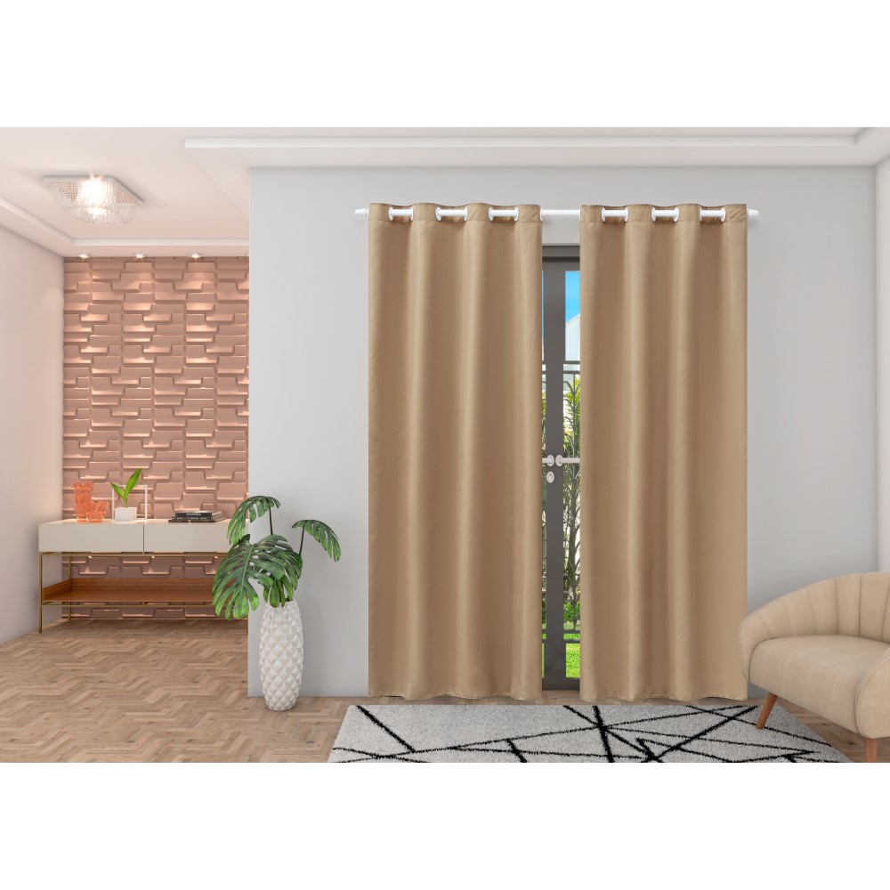 CORTINA JASMIM PORTA BALCÃO 2,80X2,20M 19101 PALHA