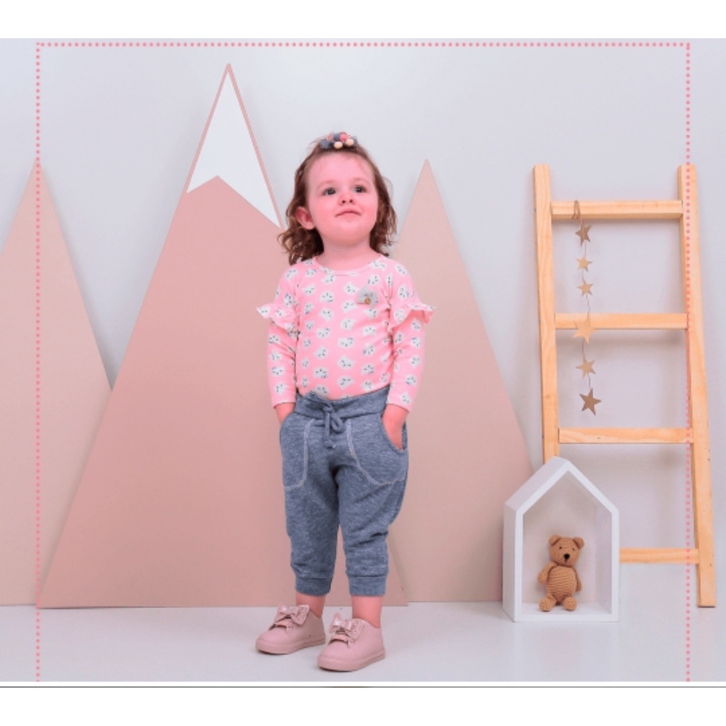 Conjunto infantil feminino de body e calça - roupa bebê