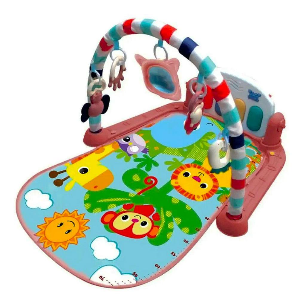 Tapete Infantil Ginásio de Atividades Com Piano Musical Arco Vermelho Kitstar
