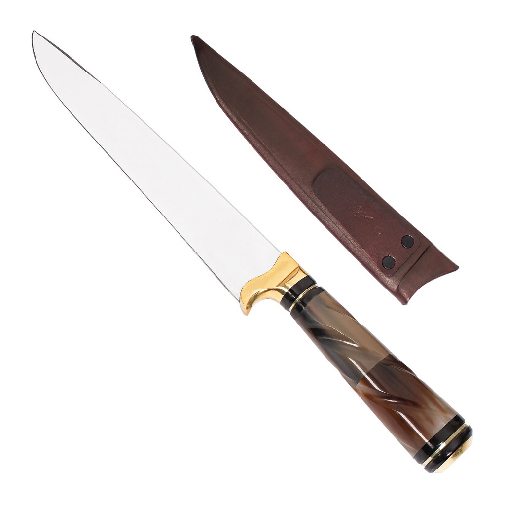 Faca Artesanal 9 Polegadas Para Churrasco Carneadas Aço Inox Cabo Chifre Torneado - Wp Connect