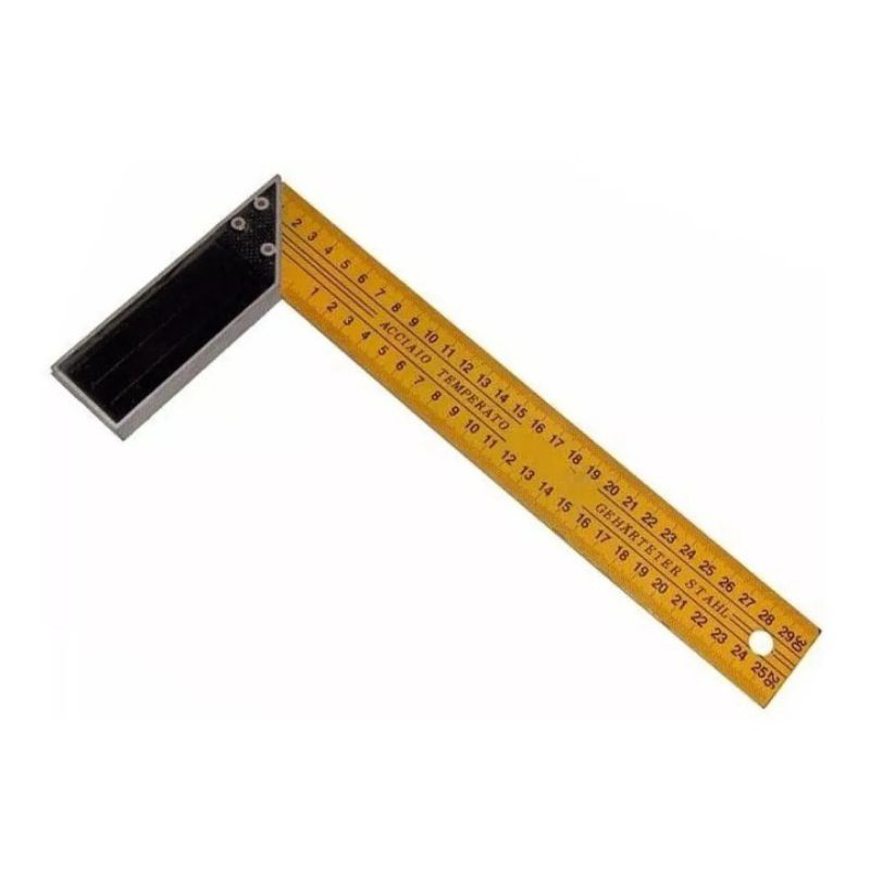 Régua Esquadro 90° 30cm Aço Aluminio (POLEGADAS E CENTIMETROS)