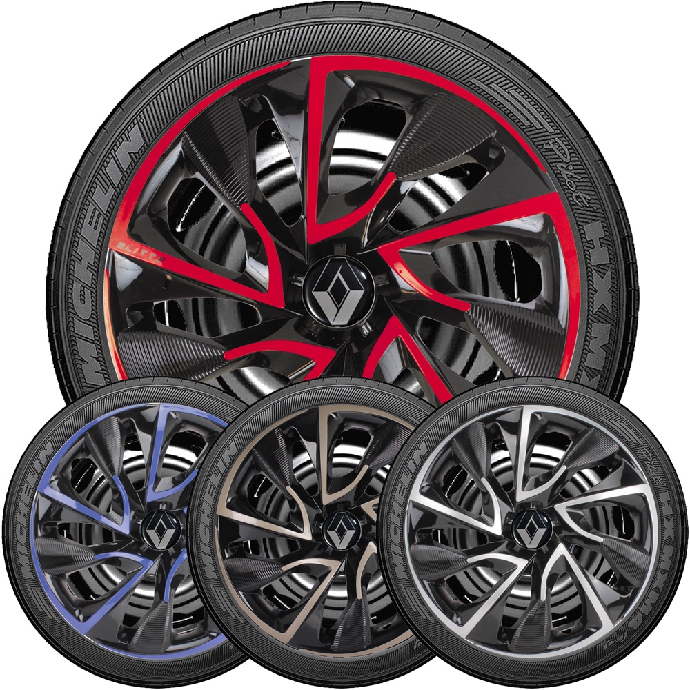 Jogo 4 Carlota Aro 15 Preta Compatível com Logan Sandero 2018 19 20 2021 em Oferta na Shopee