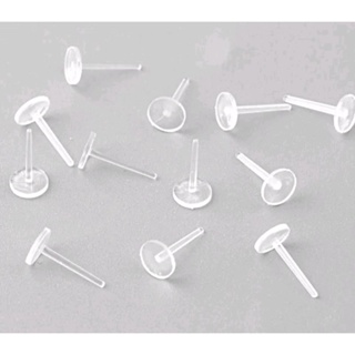 Base de Brinco Plástico Transparente -5x11mm 100 pçs em Oferta na Shopee