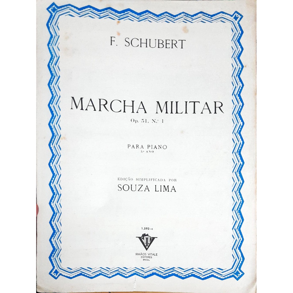 Partitura Marcha Militar para Piano - F. Schubert