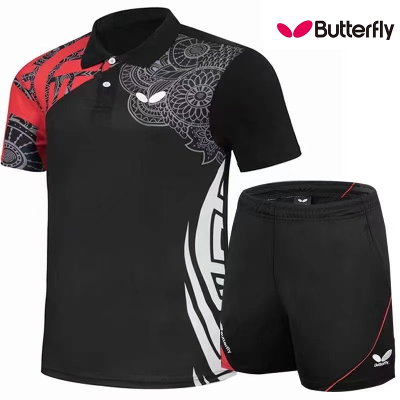 Pronto stock Butterfly Novo Terno De Treinamento De Tênis De Mesa Homens E Mulheres Com Secagem Rápida Respirável Roupas Esportivas De Manga Curta