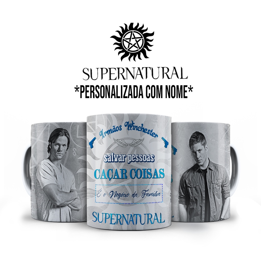 Caneca Supernatural Dean winchester e Sam winchester com Nome Personalizado