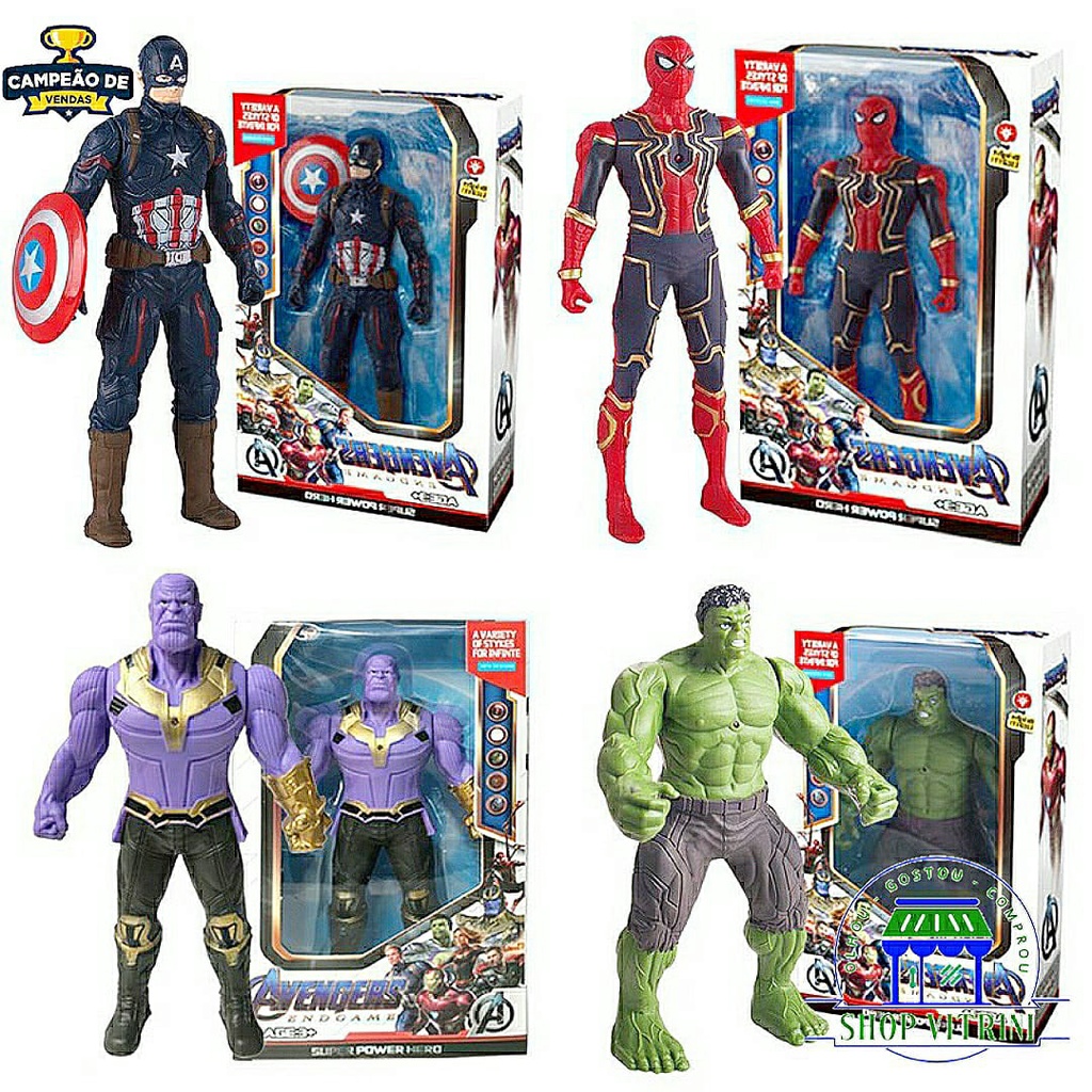 Brinquedos Avengers Boneco Homem De Ferro Homem-aranha Capitão América ...