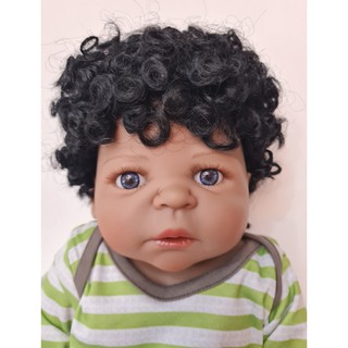 Boneca Bebe Reborn Menino Afrodescendente Com Corpo Inteiro De Silicone 57 Cm Com Acessorios Pronta Entrega Shopee Brasil