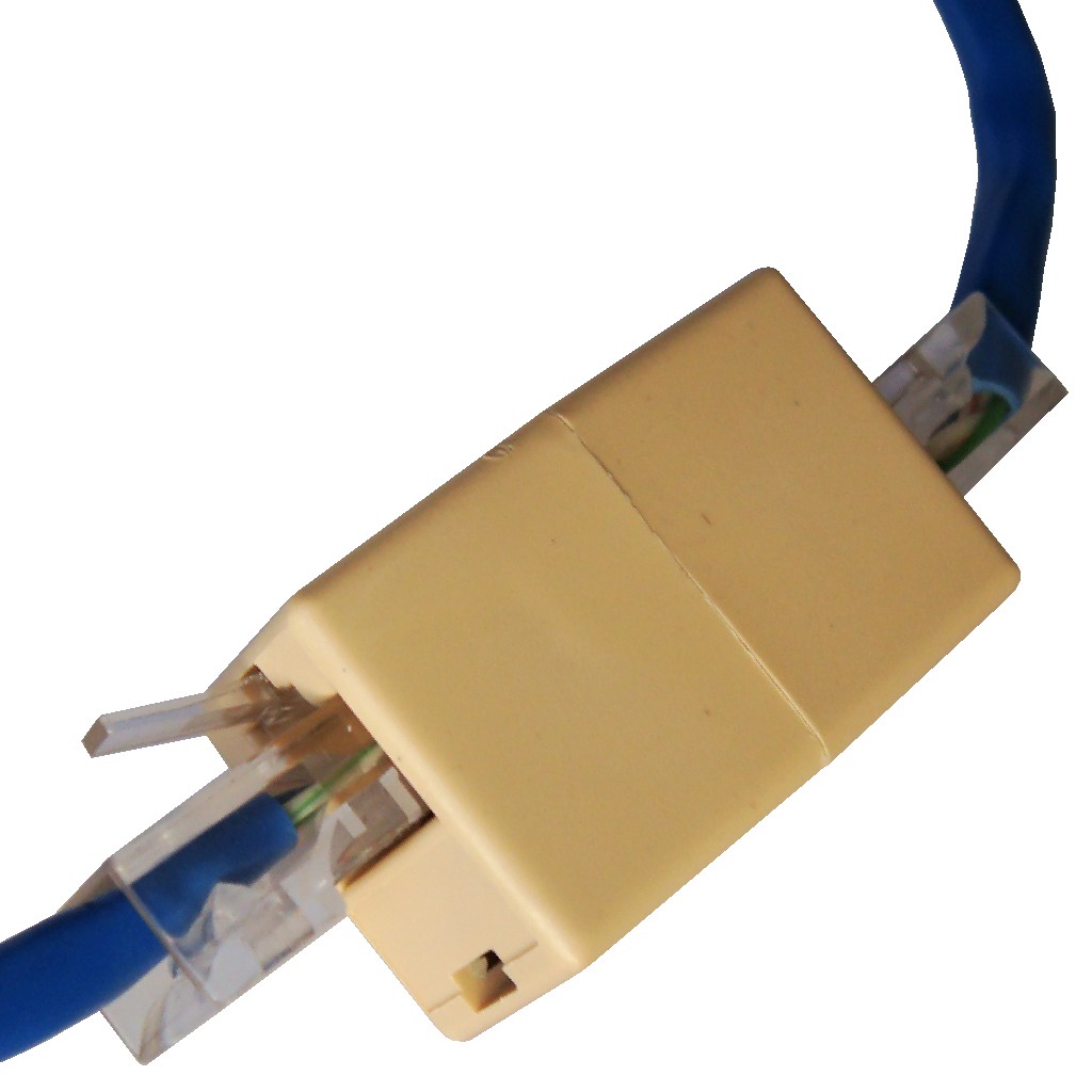 Emenda RJ45 Fêmea X Fêmea - Extensão Cabo De Rede 8 Vias p/ Cat5