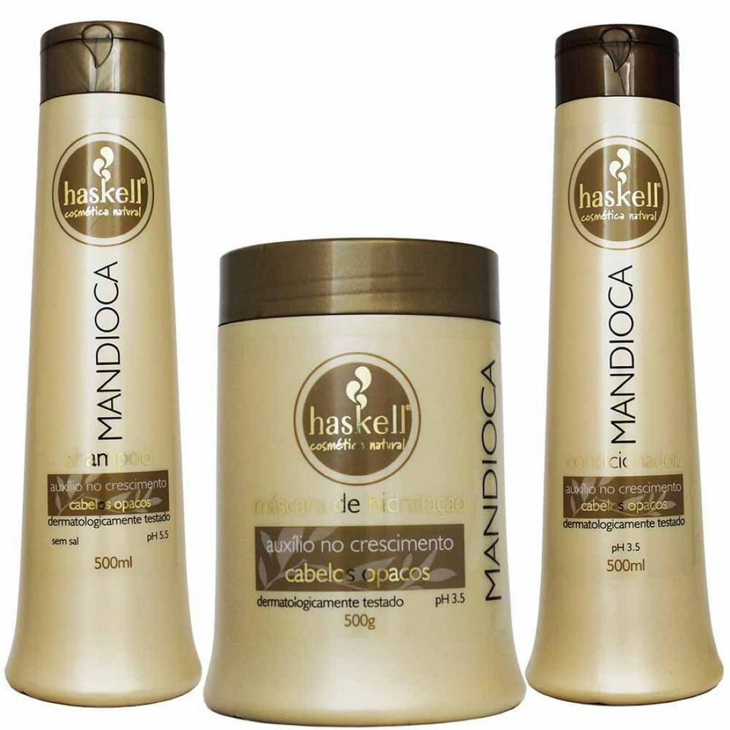 Kit Mandioca Shampoo Condicionador e Máscara Médio - Haskell