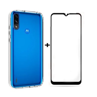 Kit Capa Anti-Impacto + Película 9D P/ Moto E7 Power
