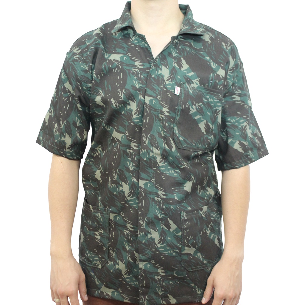 Jaleco Manga Curta Camuflado exercito militar caça/pesca/ESPORTES/LAZER