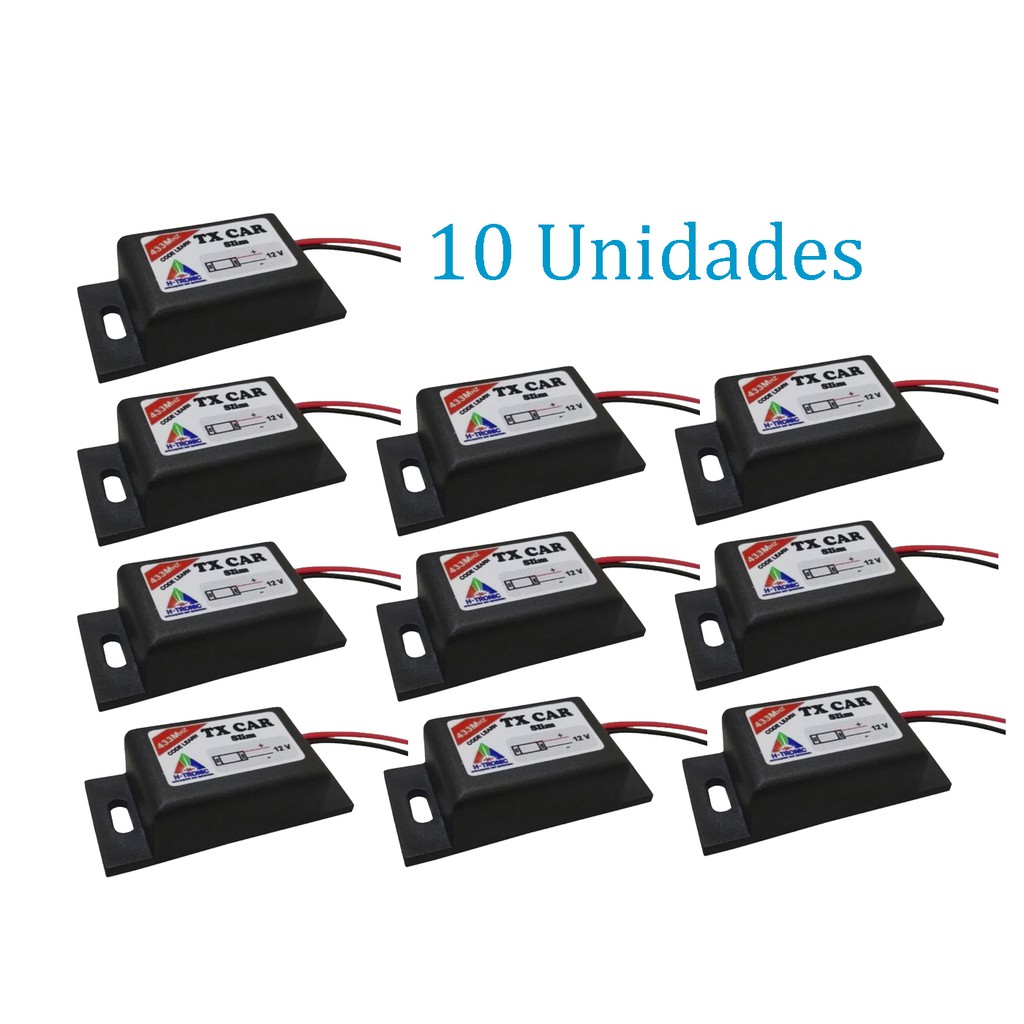 Kit 10 Controle Portão Eletronico Tx Car Slim 433,92 Farol Carro Moto Ppa Rcg Garen Acton Mc Garcia Acton