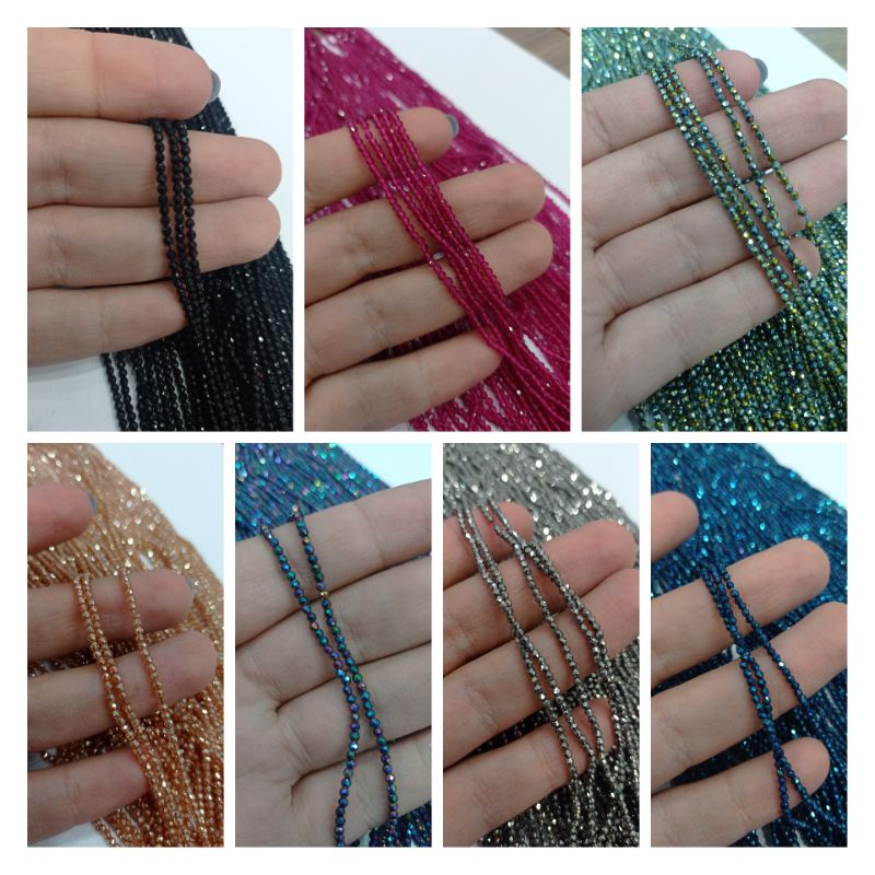 Cristal Rondel Chinês  2mm - Várias Cores - kit com 3 fios em Oferta na Shopee