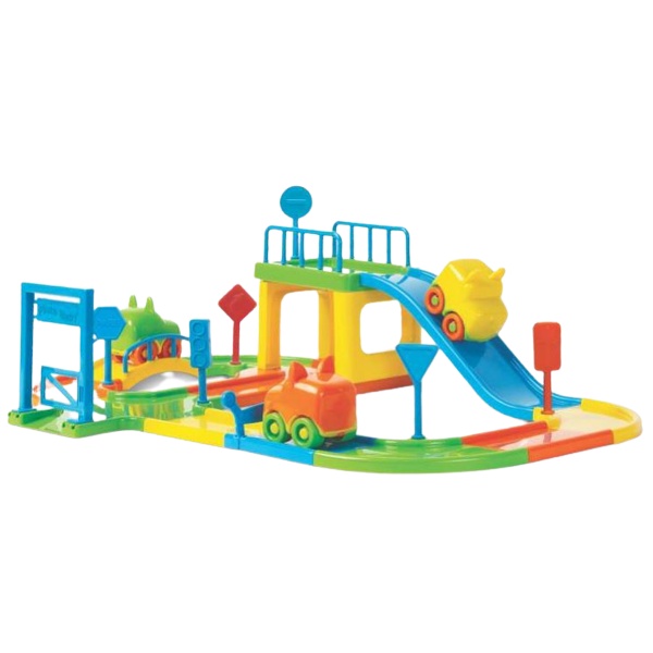 Pista de Carrinhos Brinquedo Corrida Infantil + 2 Carrinhos  - Pista Baby Animal