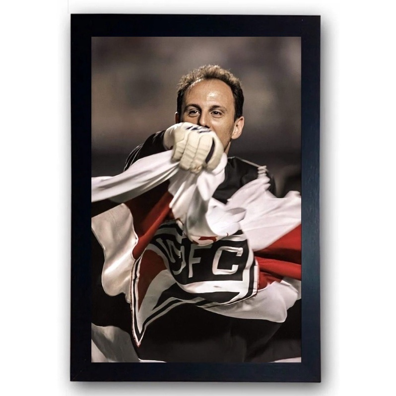 Quadro Rogerio Ceni Tricolor com moldura 44cm