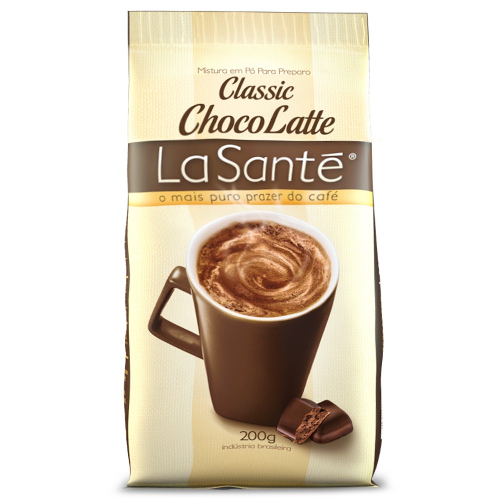 Cappuccino Classic Sabor Chocolatte La Santé Embalagem Pouch Com 200 Gramas Mistura Em Pó Para Preparo