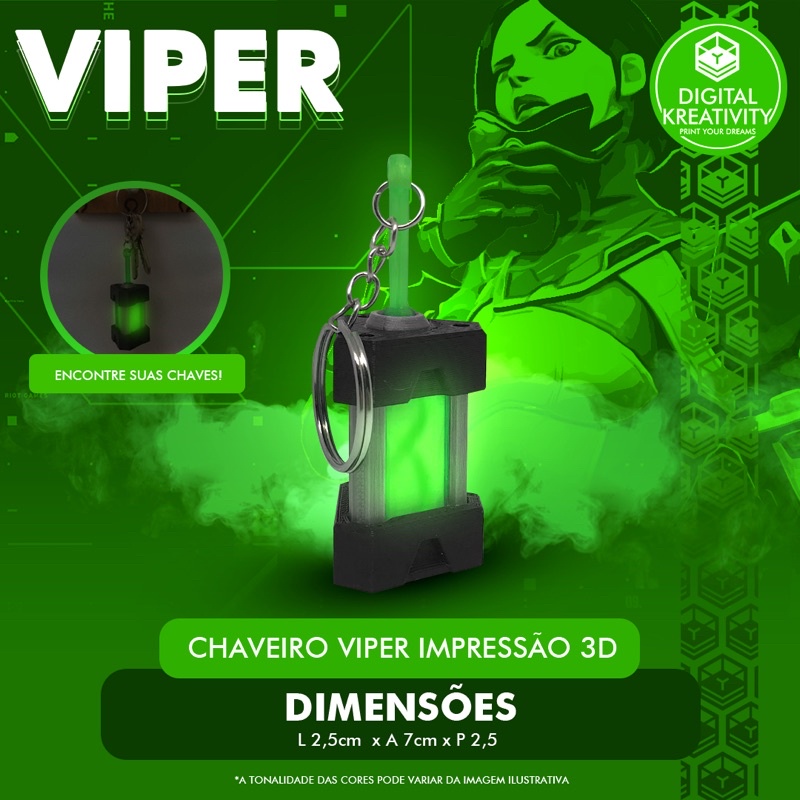 Chaveiro Veneno Viper Valorant