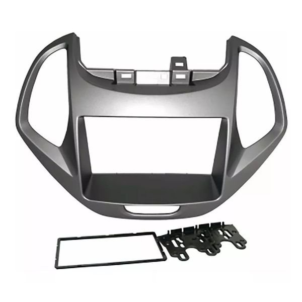 Moldura 2 Din Ford Ka / Ka+ 2018, 2019 - Cinza em Oferta na Shopee