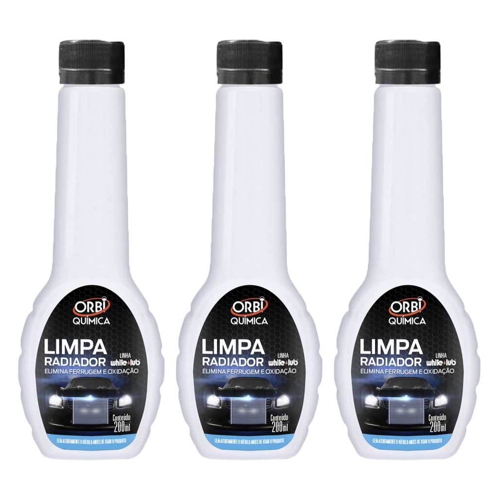 Kit 3 Aditivo Limpa Radiador Sistema Arrefecimento Elimina Ferrugem Oxidação Resíduos 200ml Orbi
