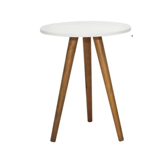 Uma Mesa Redonda Linda 45cm x 70 Cm Pé Palito Retrô Canto De Sala Porta Quadros e Objetos