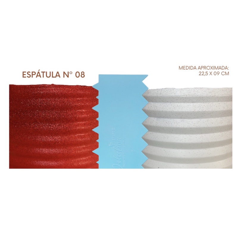 Espátula DECORATIVA N•8 AZUL para bolo Lsc 22,5 cm dupla confeitaria  (Chocobraz)// em Oferta na Shopee