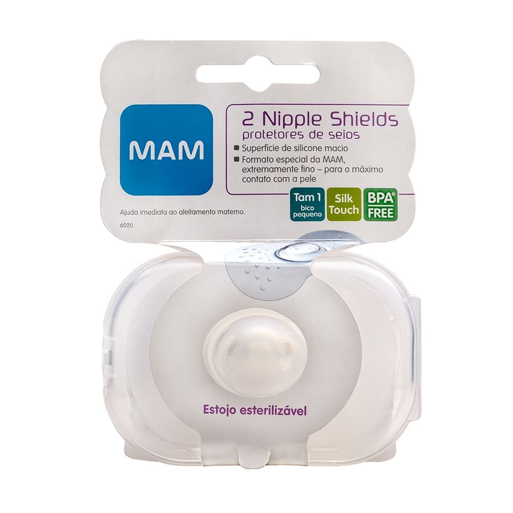 02 Bicos Protetores De Seios MAM Tam. 1 Inclui Estojo em Oferta na Shopee