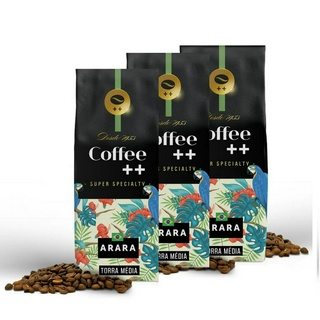 Coffee Mais – Café Grãos Super Especial - 100% Arábica, Torra Média – ARARA, Pack 3 Unidades de 250g