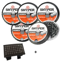 Kit 5 Chumbinho Domed 5.5mm - Snyper + Porta Chumbo