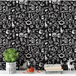 Papel De Parede Café Cozinha Autocolante Lavável 1,50 mts