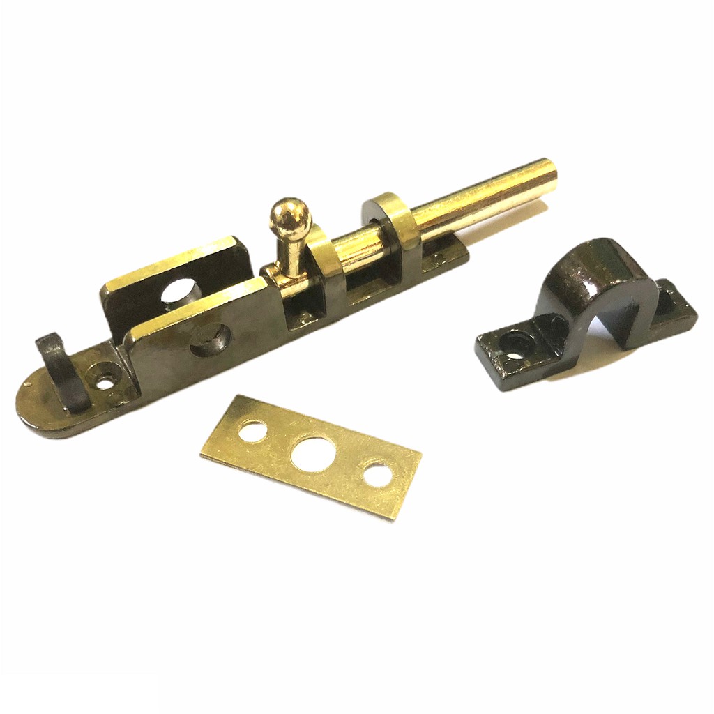 Kit Com 4 Ferrolho Trinco Fecho Zamac Latonado Oxidado Jemae 09cm