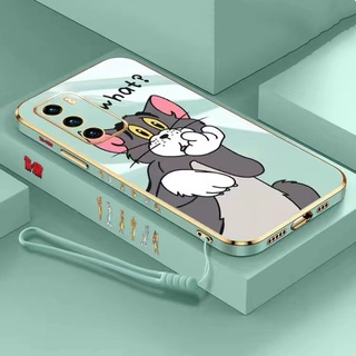 Samsung A13 4G A10 A01 A52 A52S A03 A32 4G M51 A20S A23 A22 4G M22 4G M01 Straight Edge 90° Tom Cat Galvanoplastia Capa de Telefone