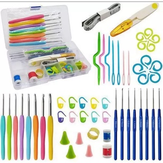 Kit Com 16 Agulhas De Crochê + Acessórios + Estojo (Lanmax)