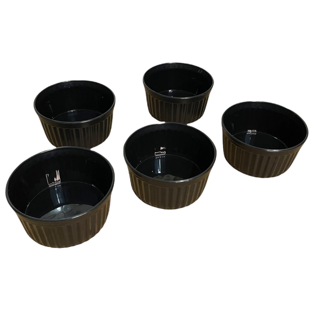 05 Ramequim Ramekin Plastico Porta Molho Forminhas 170ml Cores Variadas Preto