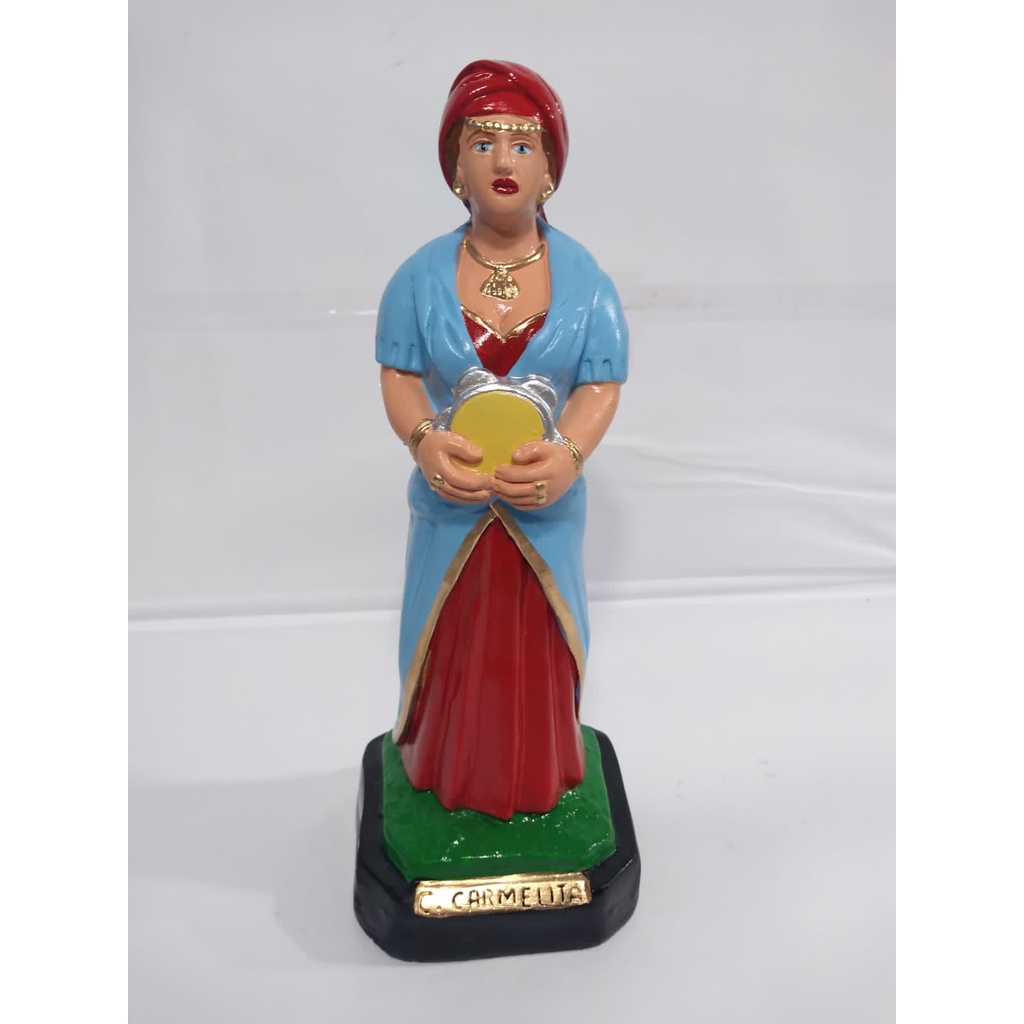 Imagem Cigana Carmelita Escultura Gesso Estatua 20 Cm