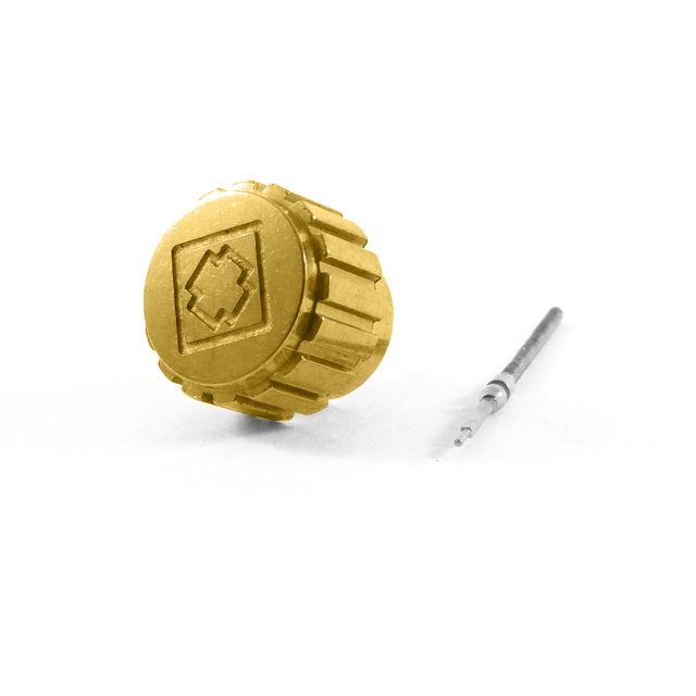 Coroa e Tige Para Relógio Invicta S1 Yakuza Dourado