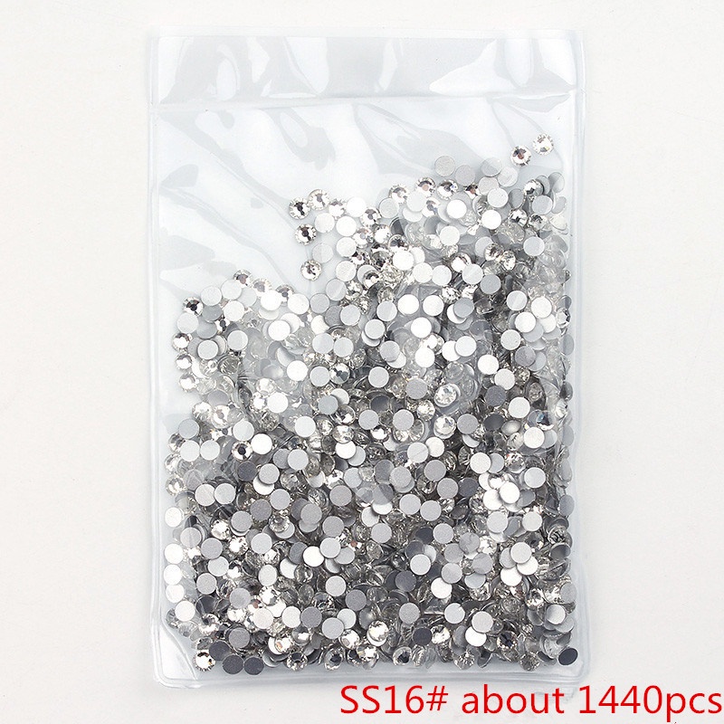 SS3-SS40 Strass Transparentes De Prego Para Decoração Prata Liso Vidro Cristal Ferramenta De Arte De Unhas