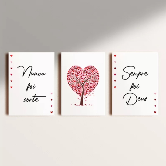 Imagem Quadro Decorativo Frases Fé Deus Motivação Espiritual Reflexão Nunca foi Sorte sempre foi Deus