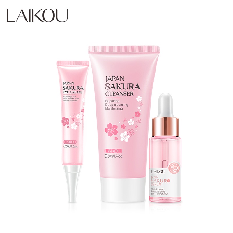 LAIKOU Sakura 3 Peças Removedor De Espuma Para Limpeza Facial Anti-Idade/Rejuvenescimento