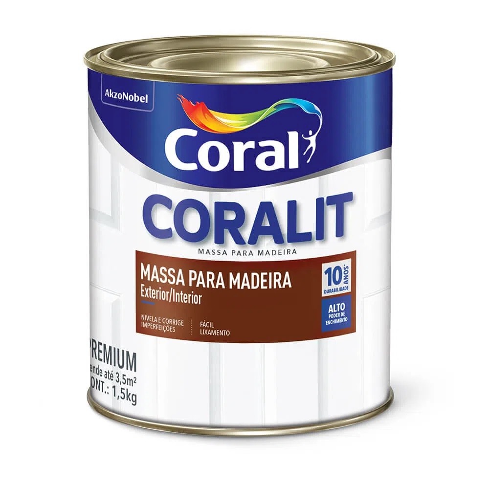Massa Oleo Para Madeira Coralit Coral 900Ml