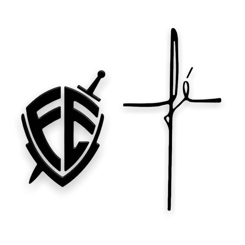 Adesivo Escudo Da Fé Preto + Palavra Fé
