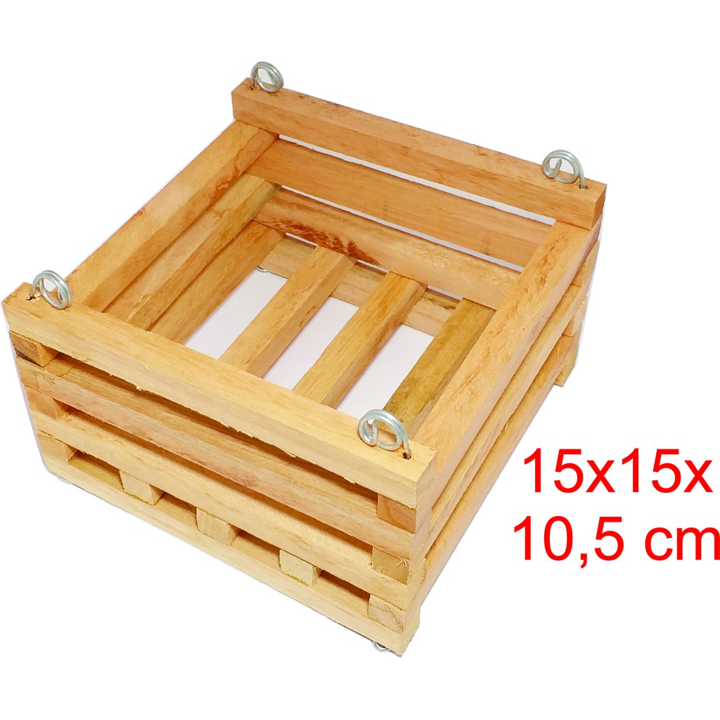 Cachepo De Madeira Rústica 15x15cm - 1 Un