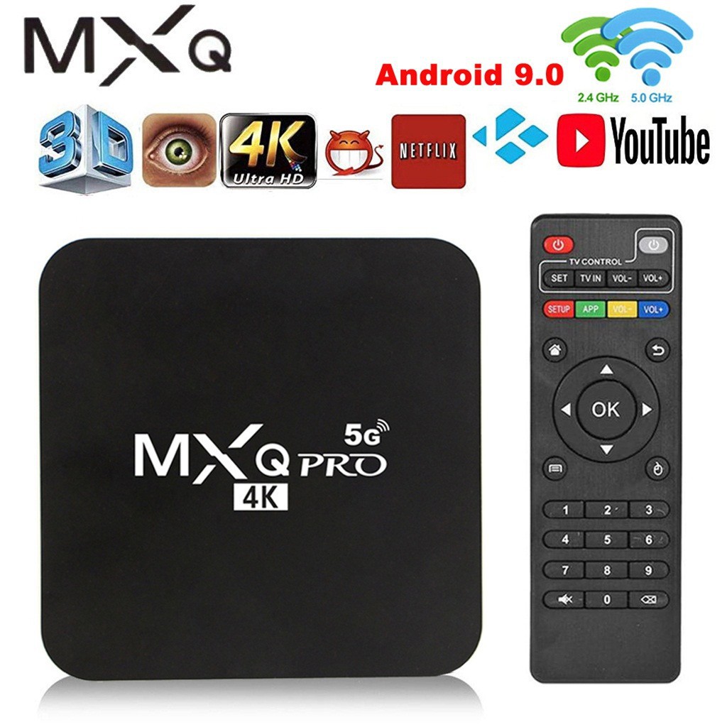 Tv Box Mxq Pro 4k 24g5ghz Wifi Android 90 Quadcore Shopee Brasil