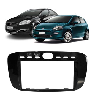 Moldura 1 / 2 Din - Fiat Punto 2013, 2014, 2015, 2016 e 2017 / Fiat Linea 2015 a 2016  - Japonês/Chinês - Preta em Oferta na Shopee