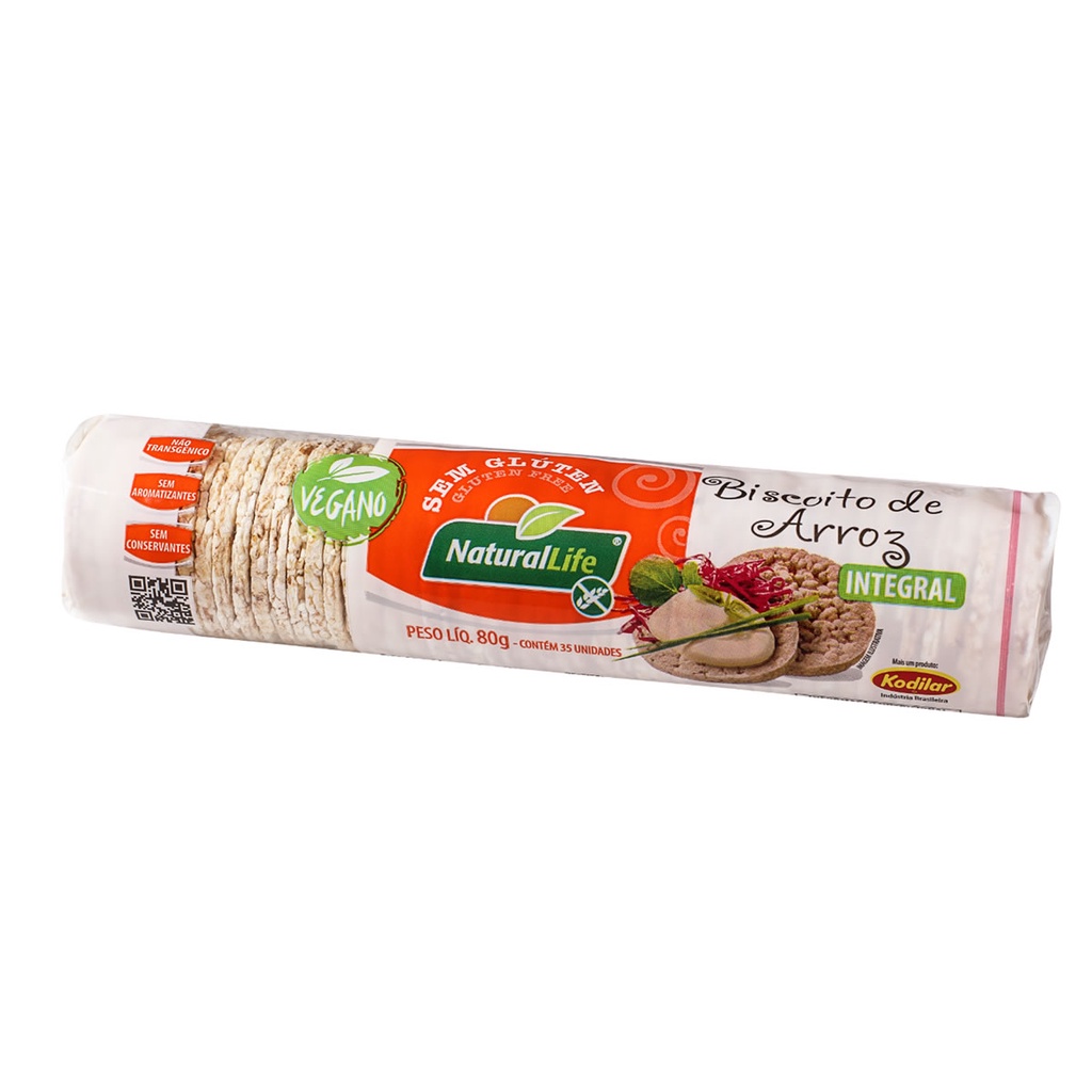 Biscoito de Arroz Integral Mini Sem Glúten  80g - NaturalLife em Oferta na Shopee