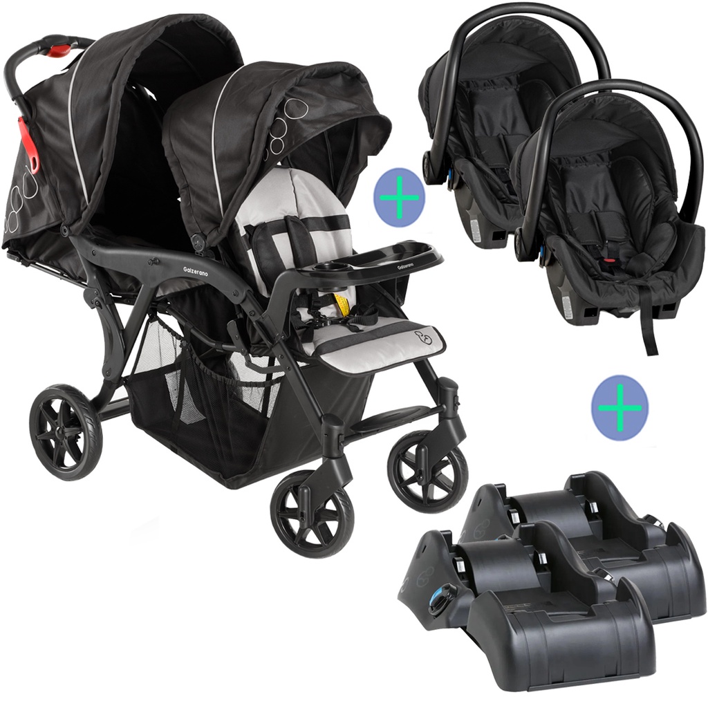 Carrinho De Bebe Gemeos Denver Duo Reclinavel De 6m A 15kg Galzerano Bebe Conforto Cocoon Base Para Carro Shopee Brasil